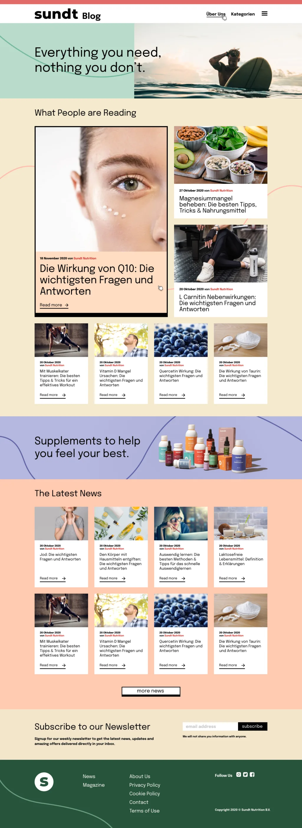 Sundt Nutrition Blog - Página de inicio
